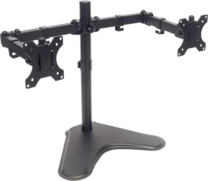 Manhattan Universal Dual Monitor Stand with Double-Link Swing Arms Holds Two 13" to 32" LCD Monitors up to 8 Kg (17 Lbs.), Black - Image 1
